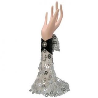 Elegant Ring Holder Hand Display Sequin Circles 8.5"H Silver: Clothing