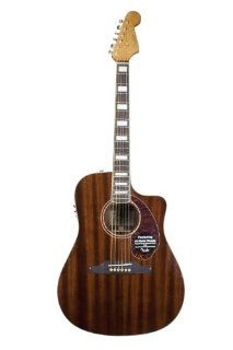 Fender Limited Edition Kingman SCE Dreadnought Acoustic Electric Guitar   All Solid Mahogany: Musical Instruments