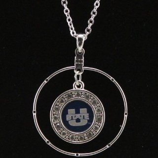 NCAA Utah State Aggies Hoop and Circle Rhinestone Necklace  Sports Fan Necklaces  Sports & Outdoors