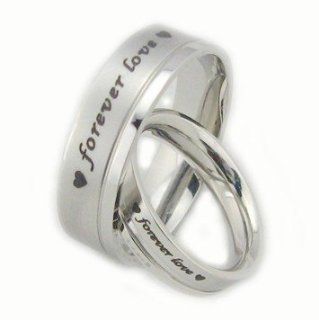 His & Hers Matching Set 7MM / 6MM Titanium Couple Wedding Band Set (Available Sizes 7MM 7 to 10 & 6MM 5 to 8) Please e mail sizes: Jewelry