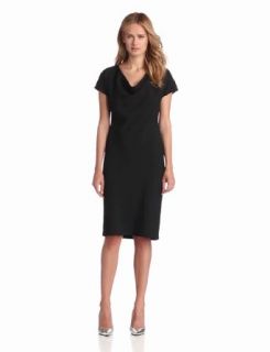 Jones New York Women's Cowl Neck Sheath Dress, Black, 4 at  Womens Clothing store
