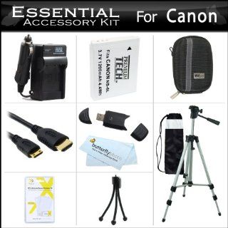 Essential Accessories Kit For Canon PowerShot SX260 HS, SX260HS SX280 HS, SX280HS, S120, D30 Digital Camera Includes Extended Replacement (1200maH) NB 6L Battery + AC/DC Travel Charger + Mini HDMI Cable + USB Reader + Deluxe Case + 50 Tripod w/Case +More 
