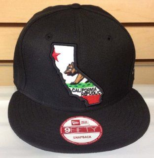 California Republic New Era Retro Snapback Cap Hat 2 Tone CA State Logo All Blk: Everything Else