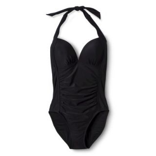 Womens Halter 1 Piece Swimsuit  Black XL
