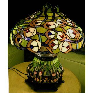 Warehouse of Tiffany 2954#LSH Tiffany style Peacock Lantern Table Lamp    