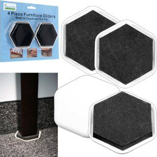 Home Life Essentials Furniture Sliders   4 Pc. Use These Incredible Sliders to Move Any of Your Heavy Furniture, Fridge, Bookcase, Sofa, You Name It Great on Carpets and Floor Tiles, Just Slide in and Push No Adhesive Needed   Couch Sliders  