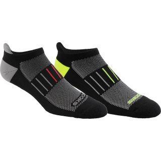 BROOKS Training Day Low Cut Socks   2 Pack   Size: 10 13, Black/neon