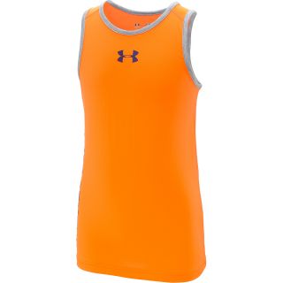 UNDER ARMOUR Boys UA Tech Tank   Size Medium, Blaze Orange/steel