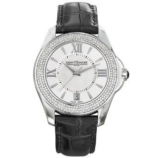 Saint Honore Coloseo 761010 1AYRN 38mm Diamonds Stainless Steel Case Black Calfskin Synthetic Sapphire Women's Watch at  Women's Watch store.