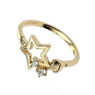 10K Solid Gold Star & Heart Gem CZ Adjustable Toe Ring Amazing Body Jewelry TR18: Jewelry