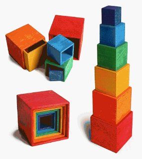 Grimm's Spiel und Holz Design   Large Stacking and Nesting Boxes, 6 Pieces Toys & Games