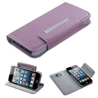 Fits Apple iPhone 5 Hard Plastic Snap on Cover Baby Purple Premium Book Style MyJacket Wallet (with card slot) (737) AT&T, Cricket, Sprint, Verizon (does NOT fit Apple iPhone or iPhone 3G/3GS or iPhone 4/4S): Cell Phones & Accessories