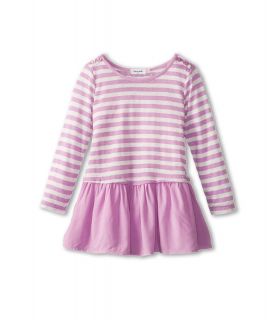 Splendid Littles Pointelle L/S Stripe Drop Waist Dress Girls Dress (Purple)