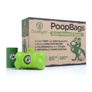 Poop Bags By DooRight, 360 Eco friendly dog waste poop bags in 24 rolls, Rose Scented Bags, Premium high quality bags which are Extra Long, Strong & Reliable, Bulk value pack at low prices, Unconditional Money Back Guarantee! : Pet Waste Bags : Pet Sup