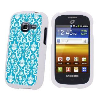 Samsung Galaxy Centura S738C White Protection Case   Turquoise Retro By SkinGuardz: Cell Phones & Accessories