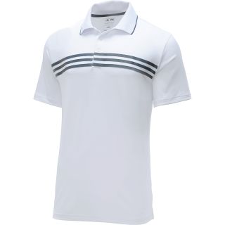 adidas Mens Puremotion 3 Stripes Short Sleeve Golf Polo   Size: L, White/lead