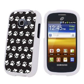 Samsung Galaxy Centura S738C White Protection Case   Black Paw By SkinGuardz: Cell Phones & Accessories
