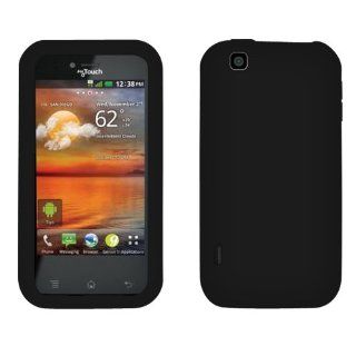 Shiny Black Silicon Soft Rubberized Gel Skin Case Cover for LG myTouch Max Maxx Touch E739BK: Cell Phones & Accessories