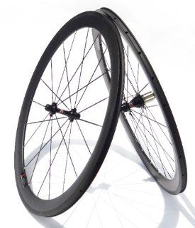 3K Full Carbon Matt 700C Road Bike Clincher Wheelsets 50mm RIM HUB Spokes : Bike Wheels : Sports & Outdoors
