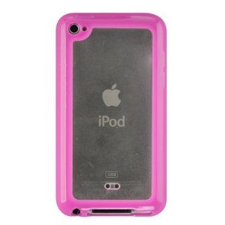 Hybrid TPU Skin Cover for iPod touch (4th gen.), Hot Pink & Clear Cell Phones & Accessories