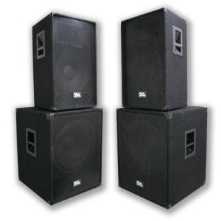 Seismic Audio   Pair of 15" PA DJ SPEAKERS 18" SUBWOOFERS PRO AUDIO   Band, Bar, Wedding, Church: Musical Instruments