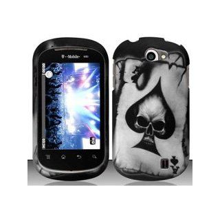 LG Doubleplay C729 (T Mobile) Spade Skull Design Hard Case Snap On Protector Cover + Free Wrist Band: Cell Phones & Accessories