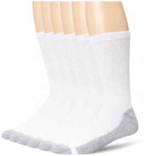 Hanes Men's 6 pack Cushion Crew Sock, White, 10 13 (Shoe Size 6 12): Clothing