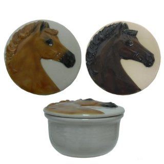 Horse Head Small Covered Dish  Equestrian Equipment  Sports & Outdoors
