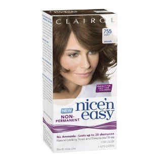 Clairol Nice 'N Easy Non Permanent Hair Color 755 Light Brown 1 Kit : Chemical Hair Dyes : Beauty