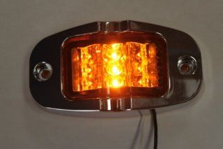LED Extra Bright Mid Turn Light Clearance / Side Marker Amber with Chrome Bezel Truck Trailer RV 9 Diode 35104AE: Automotive