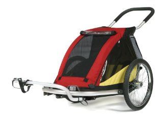 Croozer Designs 737 Single Child 3 in 1 Bicycle Trailer, Swivel Wheel, and Fixed Wheel Stroller (Yellow/Red/Silver)  Child Carrier Bike Trailers  Sports & Outdoors