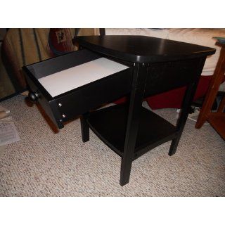 Winsome Wood End Table/Night Stand with Drawer and Shelf, Black   Nightstand