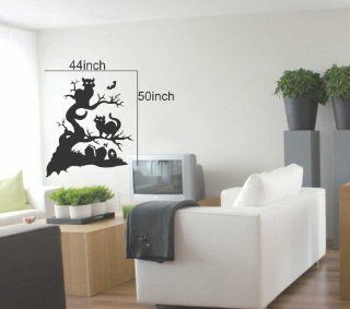 Large  Easy instant decoration wall sticker wall mural halloween home decal costumes bat howl angel black blood bone boo candy cat crown fall witch spider web prince pumpkin scarecrow ghost house RIP FL741: Electronics