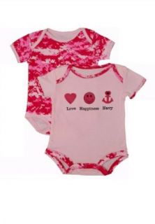 Tc# 765L Pink Digital Camo 2 Pk. Bodysuit "Love, Happiness, Navy" Baby/infant: Clothing