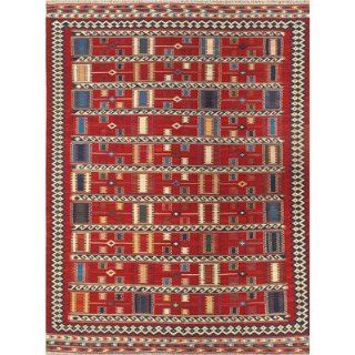 Kilim Red Tribal Rug Rug Size: 6'11" x 10'   Area Rugs