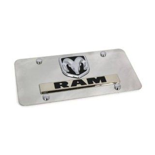 Black Dodge RAM Logo Front License Plate Frame Stainless Steel Mirror MOPAR: Automotive