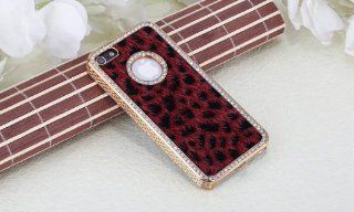 Imprue [TM] Luxury Designer Bling Crystal Leopard Cheetah Red Fur Hard Case Cover for Apple IPhone 5 (AT&T, T Mobile, Sprint, Verizon): Cell Phones & Accessories