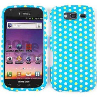 Cell Phone Case for Samsung Galaxy S Blaze 4G SPH T769 Yellow and White Polka Dots on Blue Green: Cell Phones & Accessories