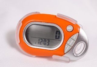 Pedusa PE 771 Tri Axis Multi Function Pocket Pedometer (Orange with Holster/Belt Clip): Health & Personal Care