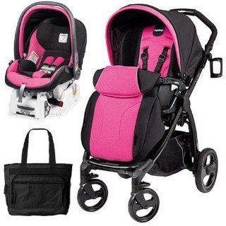 Peg Perego Book Plus Stroller Travel System with a Diaper Bag   Fucsia   Hot Pink : Infant Car Seat Stroller Travel Systems : Baby