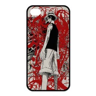 Fashiondiy Popular Japanese Anime One Piece Dark Monkey D Luffy Design Apple Iphone 4/4S Best Rubber Case Cover: Cell Phones & Accessories