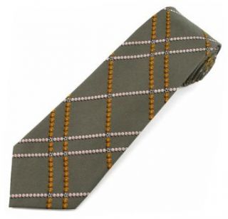 Boy's Sport Ball Criss Cross Pattern Tie #751 / Olive Drab: Novelty Neckties: Clothing