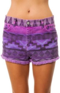 Voodoo Girl Women's Aztec Printed Shorts 8 Purple at  Womens Clothing store
