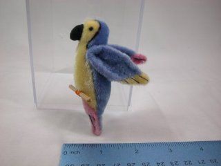 World of Miniature Bears 3.5" Plush Animal Blue Macaw #775 Collectible Miniature Macaw Made by Hand: Toys & Games