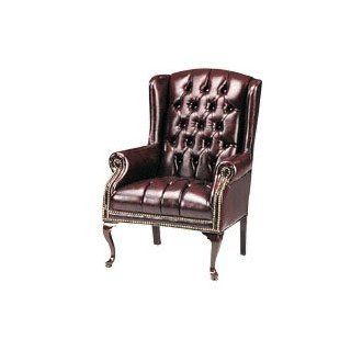 Fulmarque Queen Anne Side Chair, 29"Wx31"Dx39 1/2"H, Oxblood (FUL777QAJOX) Category: Leather Guest Chairs   Desk Chairs