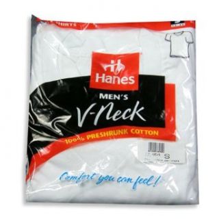 Hanes   Mens V  Neck T Shirt, White, 3 Pack, 777 12854 Small at  Mens Clothing store: Undershirts