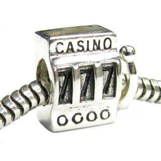 Queenberry Sterling Silver Lucky 7 Casino Slot Machine 777 Bead For European Charm Bracelets: Jewelry