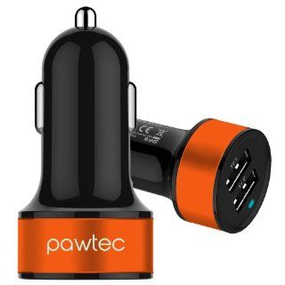 Pawtec Signature Mini Dual USB Car Charger 5V 3.1A / 15W High Speed For iPhone 5S/5C, iPad/Mini, Galaxy S5/S4/Note 3, HTC, Nexus, iPod, All Android Devices, All iPhones, Smartphones & Tablets with Storage Sleeve   BLACK: Cell Phones & Accessories