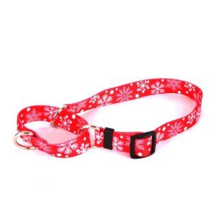 Yellow Dog Design Martingale Pet Collar, Medium, Red Snowflakes : Pet Choke Collars : Pet Supplies