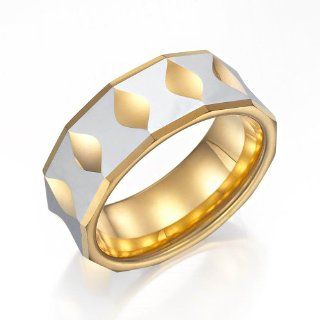 Stunning Mens Tungsten Ring Wedding Band (Gold, 9mm): Jewelry